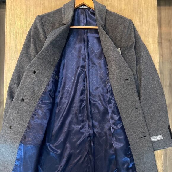 Michael Kors Wool Cashmere Blend Overcoat Walker Coat 36R Gray - Picture 12 of 14